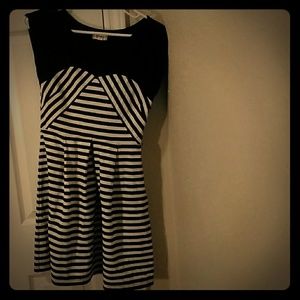 Black and white strip dress